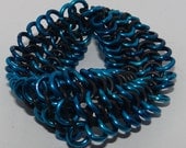 Blue and Black Punk stretch chain mail bracelet
