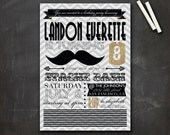 Personalized BIRTHDAY PARTY INVITATION Printable Digital Design - Stache Bash