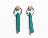 Turquoise Dagger Door Knocker Earrings