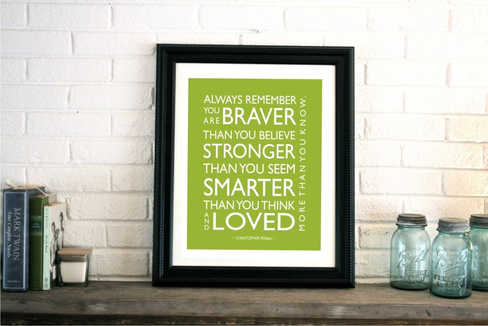 Custom Baby Print 8x10 Wall Art - Famous Quote by Christopher Robin Winnie the Pooh - original design by a drop of golden sun