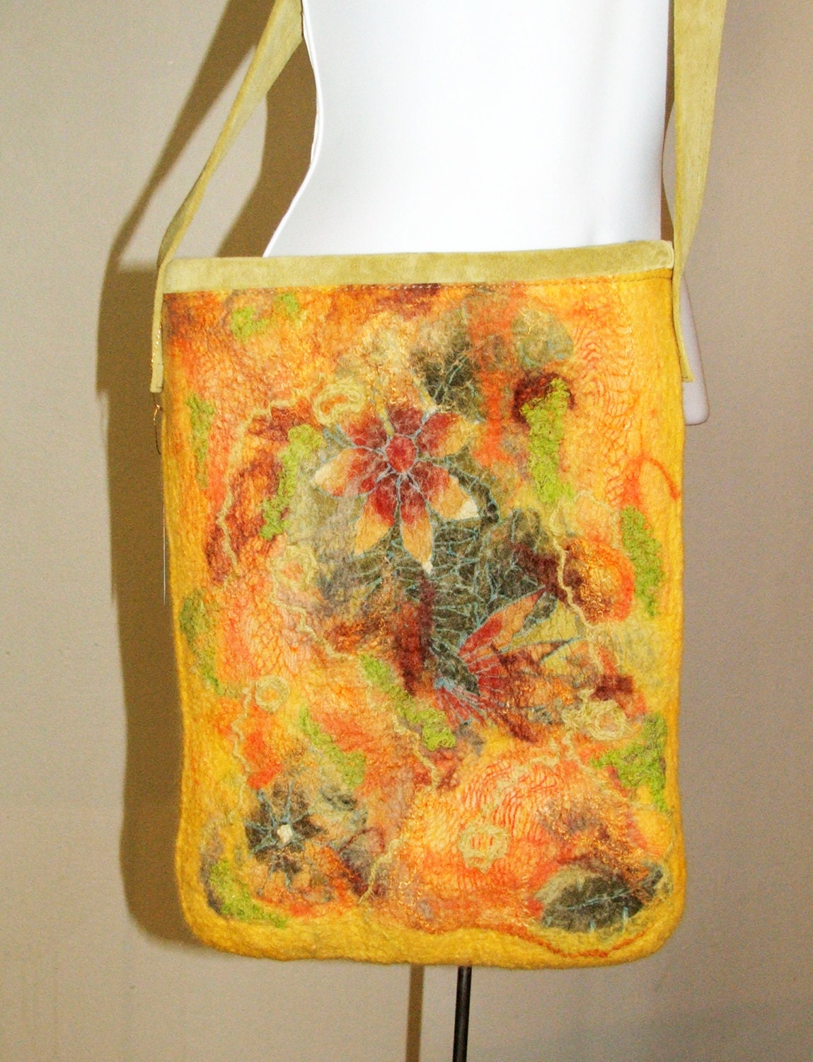 Nuno Felted Purse,  tote bag  Sunny day, Summer bag, OOAK bag nuno felt