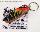 Recycled Skateboard Keychain No.171 - Old School "Pig" shape