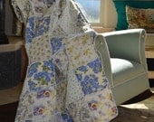 French Garden inspired Twin Size Rag Quilt