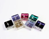 Bridesmaid Gift Set Stained Glass Jewelry Box Wedding Party Set of Seven Personalized Letter Initial - Custom Made To Order