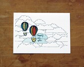 Happily Ever After card - hot air balloons