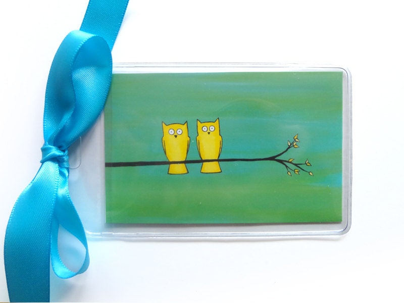 Owl Luggage Tag - Side by Side