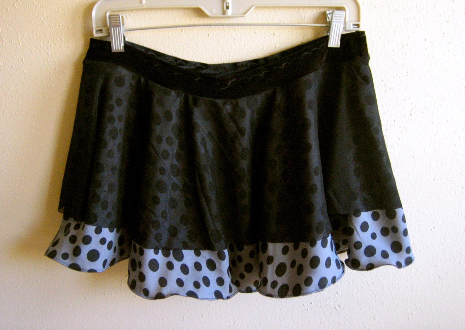 Black Dots - Black and Grey - Mini Skirt