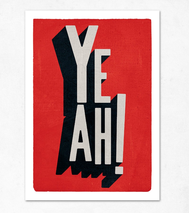 Yeah, red version. Large illustration print 11.70 x 16.50 (A3). (Special spring offer: Get a geometric poster for free)