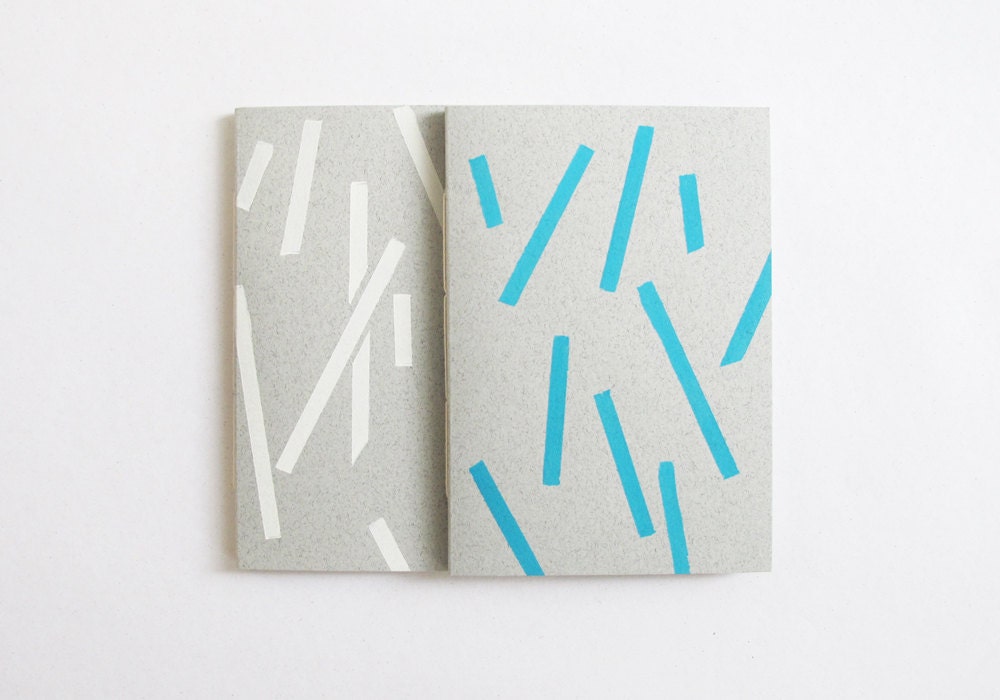 sticks pattern notebook - white or blue