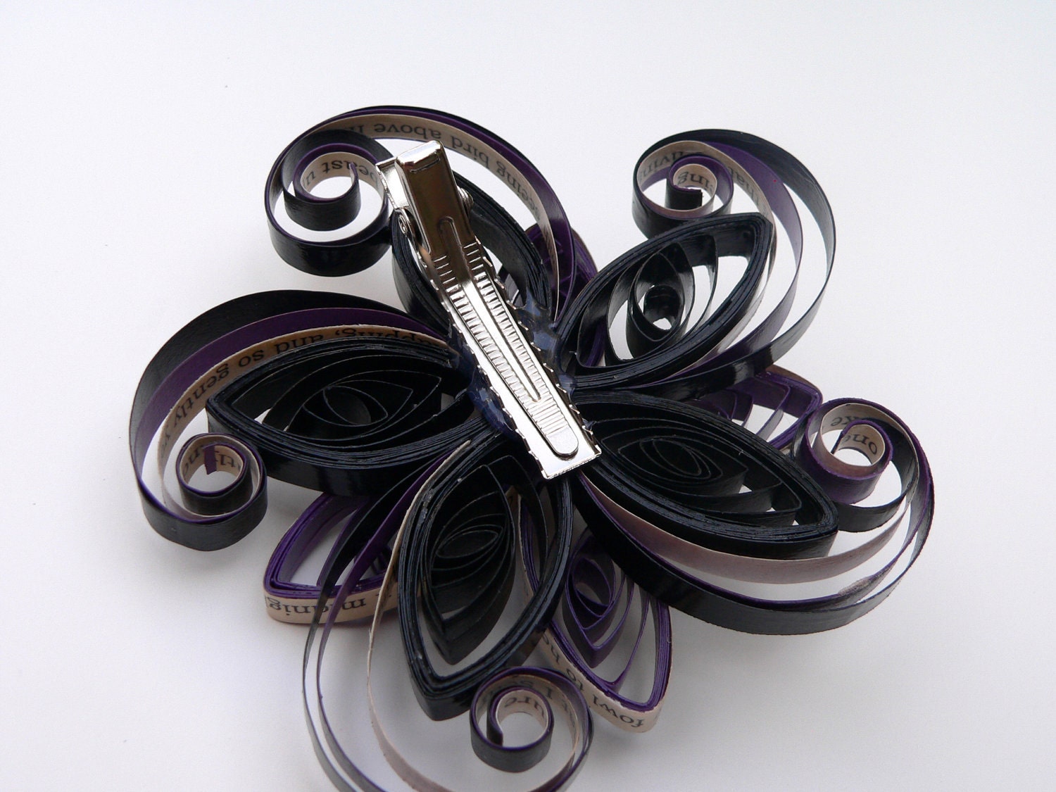 Edgar Allan Poe Raven Gothic Wedding Hair Clip, Purple Hair Accessories