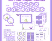 INSTANT DOWNLOAD -50% off - DIY Princess and the Frog  Birthday Party Printable Package - Purple damask