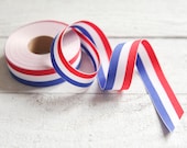 Red, White, and Blue Ribbon, Patriotic Stripe Grosgrain - 1 Inch Width, 10 Yard Spool