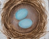 Giclee (canvas reproduction ) of an original acrylic painting titled Bird's Nest. 8 x 10 ready to hang