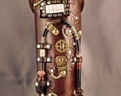Steampunk leather bracer - Ante Mortem -