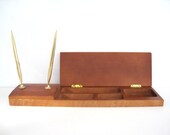 Vintage Wood Pen Holder Office Desk Organize Accessory