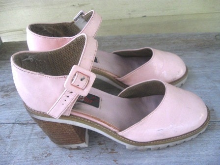 Vintage Pale pink Vegan Mary Janes shoes