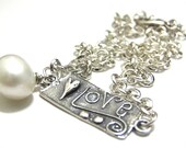 Love Anklet Sterling Silver Rolo Chain Love Connector Fine Artisan Jewelry