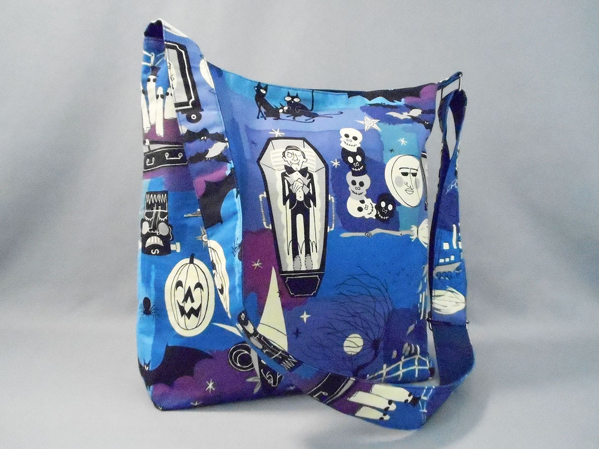 WCP Cadet Bag Halloween Vampire Skulls Blue Work School Bag
