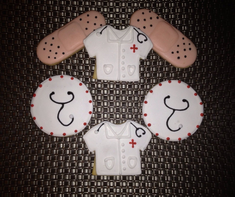 1 DZ Doctor Themed Vanilla Sugar Cookies