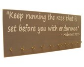 Running Medals display Rack / inspirational bible verse