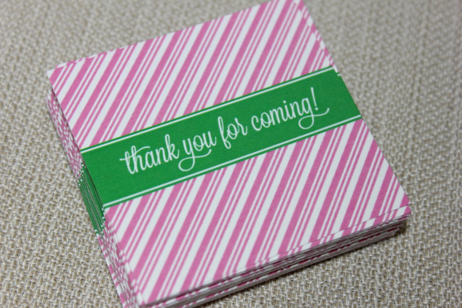 NEW 3in square custom designed favor / thank you tags, birthday, shower, gifts, holiday personalized - Set of 24