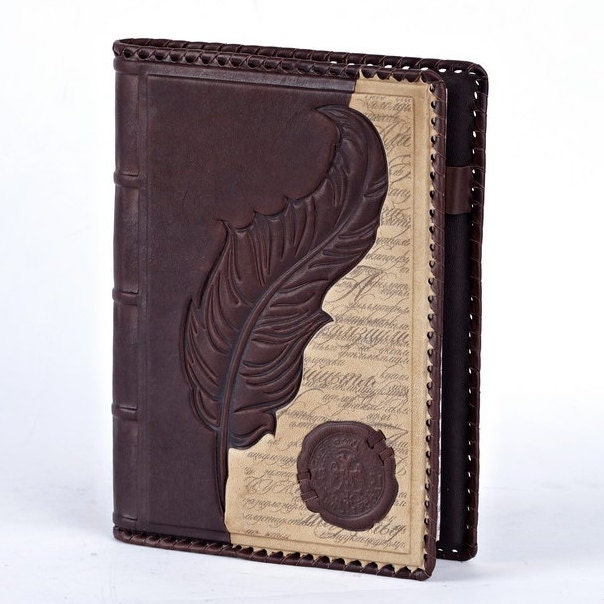 9 x 6.5  Refillable Vintage Natural Handmade Leather  / Journal / Diary / Notebook / Daily Planner / Book Cove