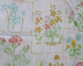 Framed Flowers Vintage Full Flat Sheet