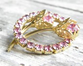 Pink Rhinestone Brooch Jewelry Vintage