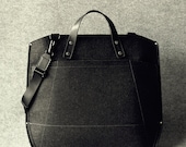 Leather and Wool Felt All-Day Laptop Bag