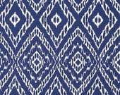 Ikat strie Modern Decorative Designer Pillow Cover 18 Ultramarine Blue White diamonds Throw Cushion suzani geometric boho navy royal azure