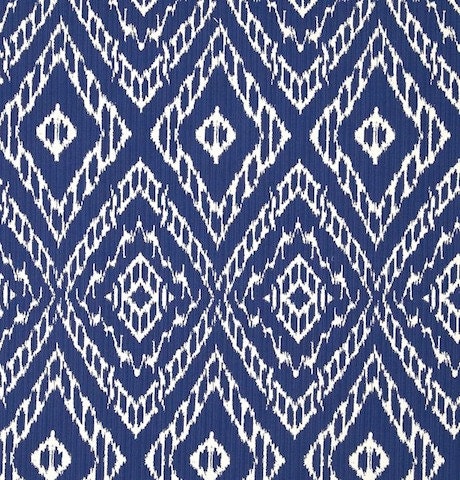 Ikat strie Modern Decorative Designer Pillow Cover 18 Ultramarine Blue White diamonds Throw Cushion suzani geometric boho navy royal azure