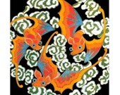 Chinese Bats, handcut wooden jigsaw puzzle, 8" x 10", 150-200 pieces