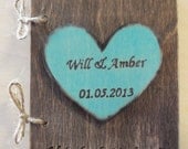 Personalized Rustic Wood Journal or Advice Book for your Wedding - with Personalized  Painted Heart - Go Rustic Designs