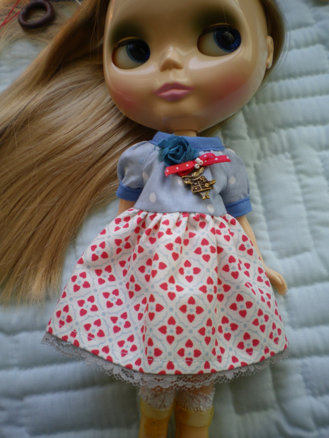 Princess of Hearts Dress for Blythe doll Tea Party hearts