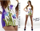 Vintage 50s TULIP PINUP Retro Bathingsuit // De Weese Design Los Angeles- Vintage Clothing by TatiTatiVintage on Etsy