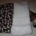 Small Dog Chocolate Brown with White WOOF and Pawprints Snuggle Sack / Sleeping Bag