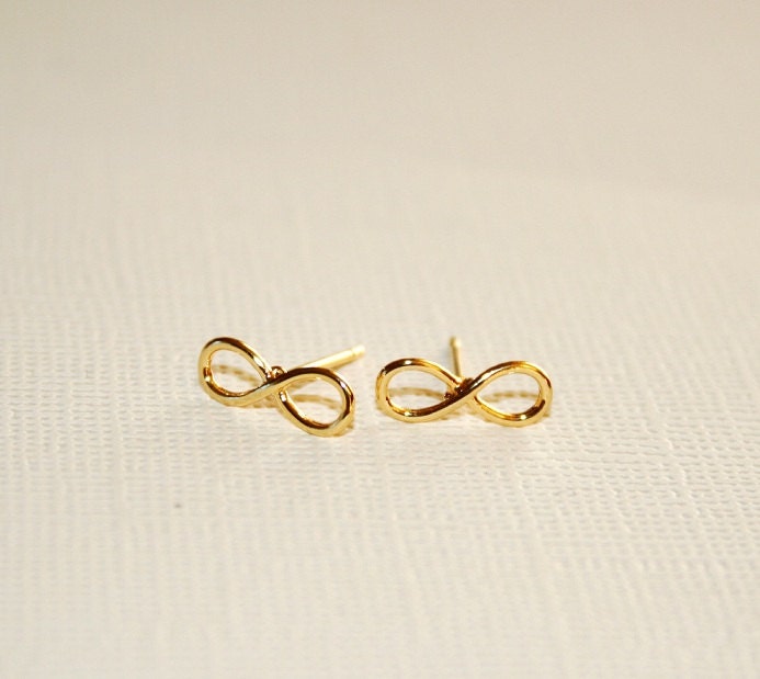 Mini Infinity Earrings/Studs - Gold Plated