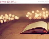 SALE 30% OFF Open Book 8x12 Fine Art Photography art print Bibliophile Bokeh Reader Still life