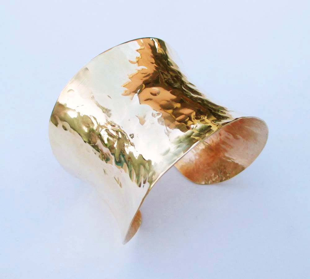 Wide Cuff Bracelet Hammered Brass Cuff Gold Cuff Bracelet