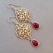 Flamenco Earrings Gold Filigree Earrings Red Crystal Drop Earrings Chandelier Earrings Red Earrings