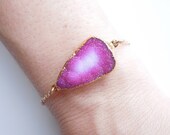 Druzy Bracelet in Magenta and White, OOAK