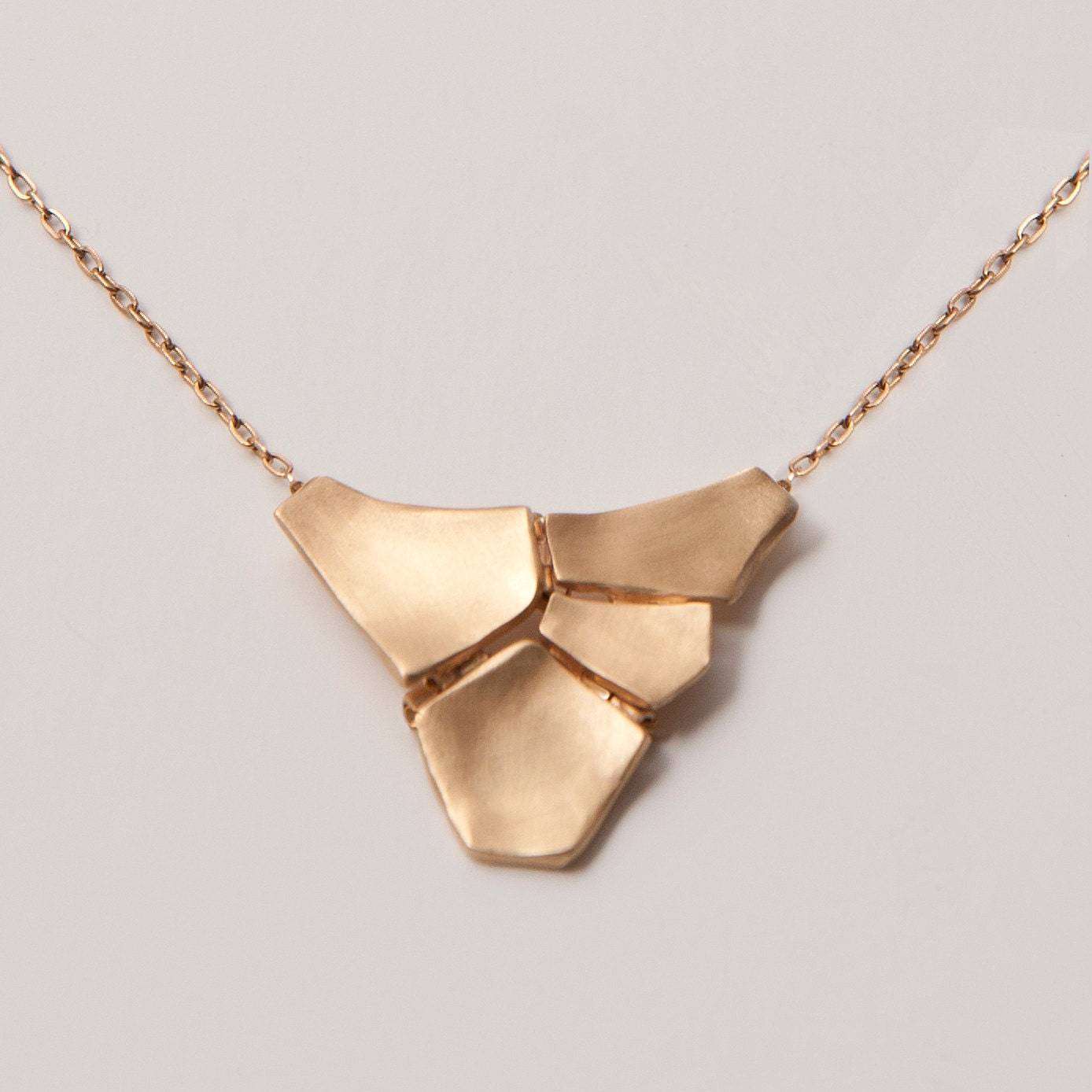 Parched Earth Pendant - 14K Gold Pendant, 14K Gold Necklace