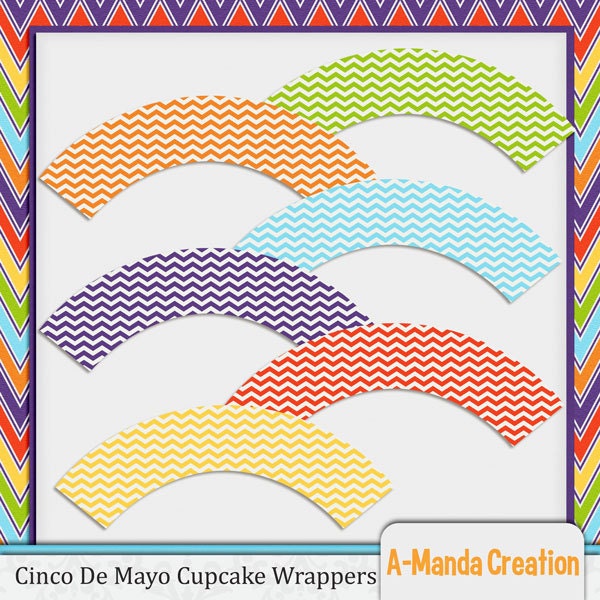 Cinco De Mayo Fiesta Chevron Cupcake Wrappers Il_170x135