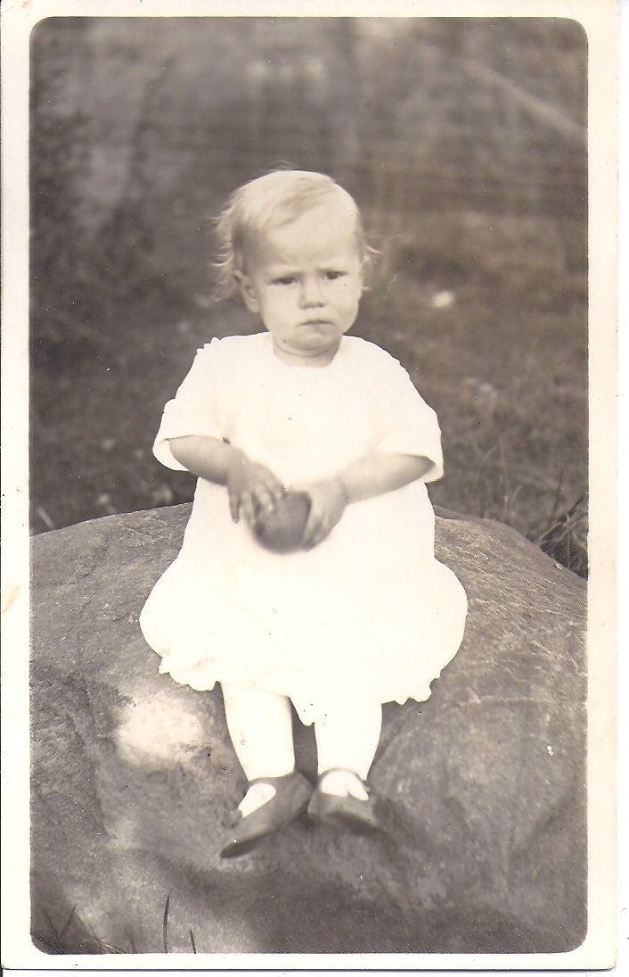 Vintage Photograph, Real Photo Postcard  Identified toddler