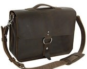 SALE 14" Leather Laptop Bag New: Rustic Brown Midtown Style  - Made in the U.S.A. -