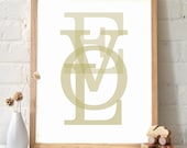 12x15 Love Layers in Mustard. Typography Print - 112