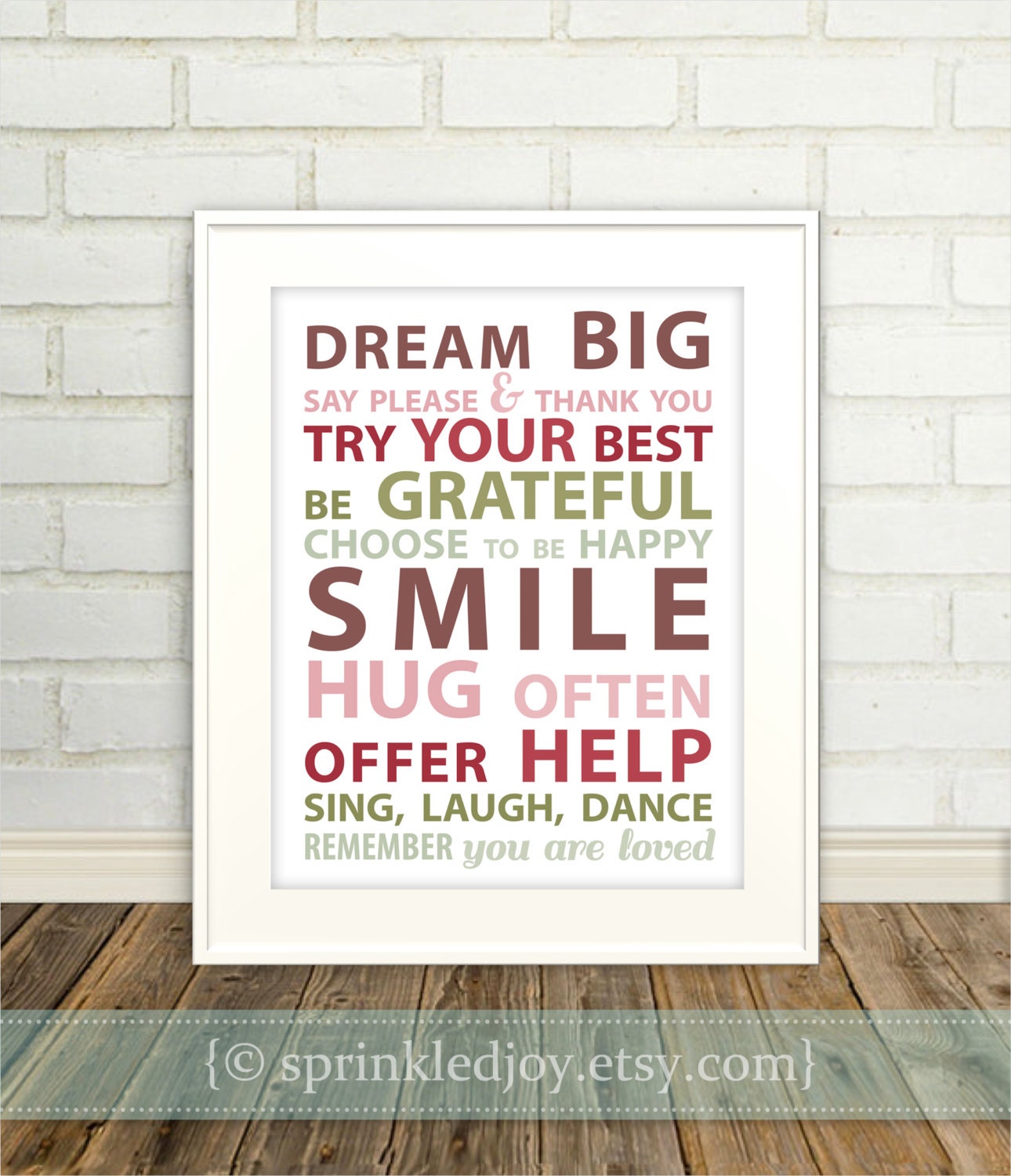Family Rules Subway Art - Words to Live By - 8x10 Print in ANY color(s)