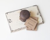 Farmhouse Robe Knob in Linen and Walnut