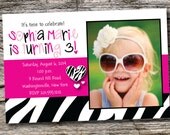 CUTIE PIE ZEBRA Birthday Girl Invitation - You Print Il_170x135