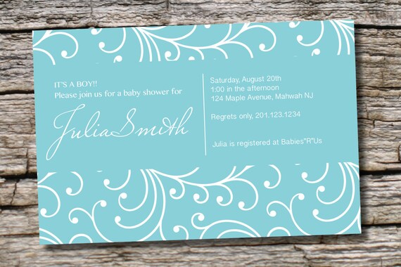 CURVY SOPHISTICATION Modern Baby Shower Bridal Shower Invitation - You Print Il_570xn